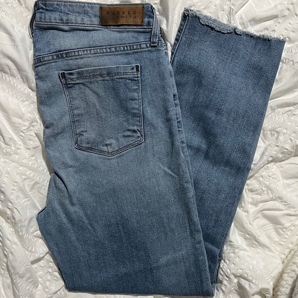 EUC Parker Smith Straight Leg Jeans Frayed Hem